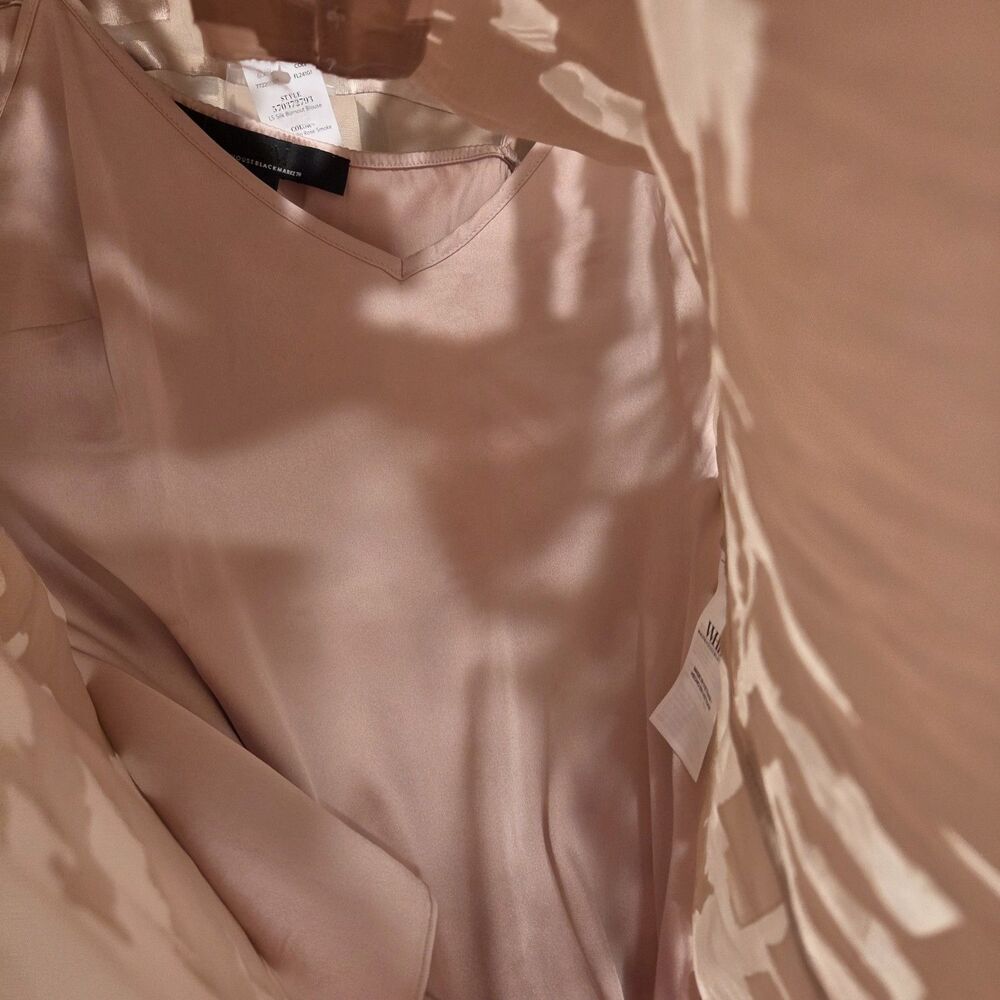 White House Black Market Silk Blend Burnout Blouse Cami Set Small Blush Pink Y2K - Picture 8 of 13